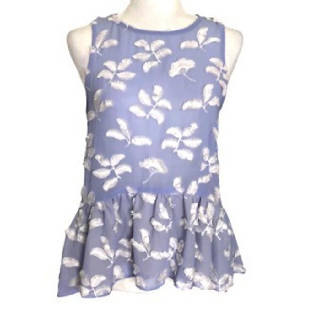 Endless Rose Top Floral Peplum Small 3D Embroidery Ethereal Romance Sleeveless